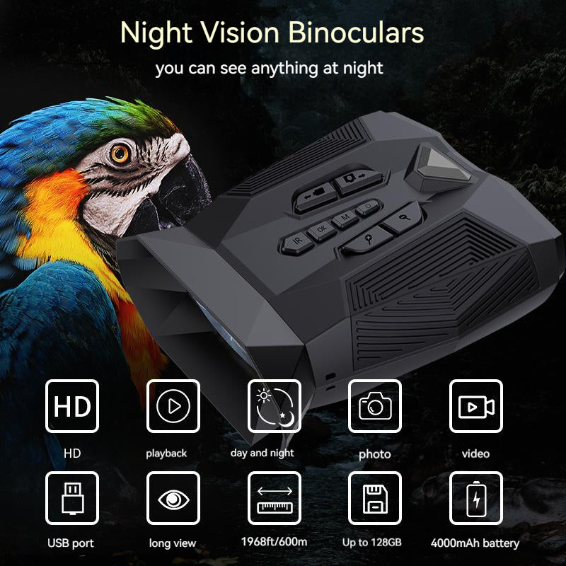 10MP Night Vision Binoculars 19x Zoom Full Color 1080P Sony Starlight Range 800M Rechargeable for Adventure Wildlife Camping