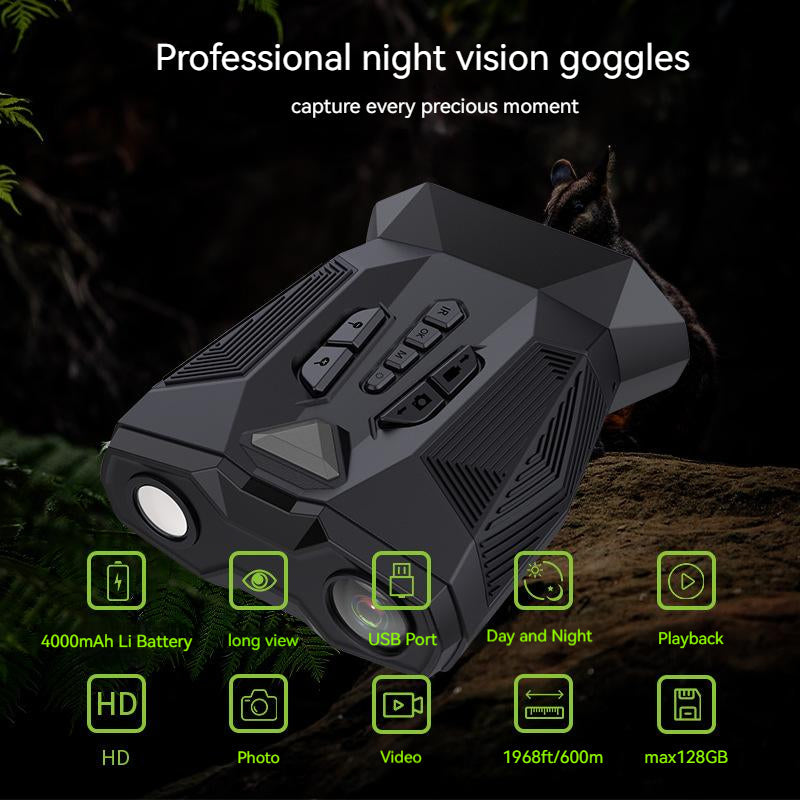 10MP Night Vision Binoculars 19x Zoom Full Color 1080P Sony Starlight Range 800M Rechargeable for Adventure Wildlife Camping