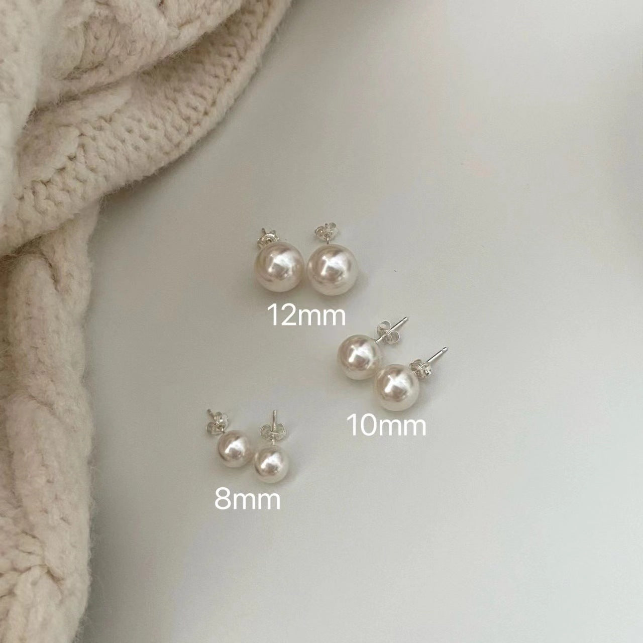 S925 Sterling Silver Pearl Stud Earrings