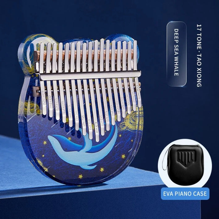 Van Gogh Inspired Acrylic Kalimba with 17-21 Keys