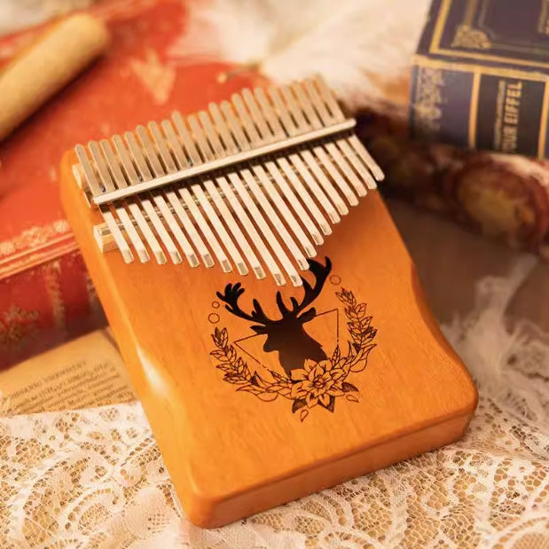 Handcrafted Mahogany Kalimba with Unicorn Design | Beginner-Friendly Thumb Piano