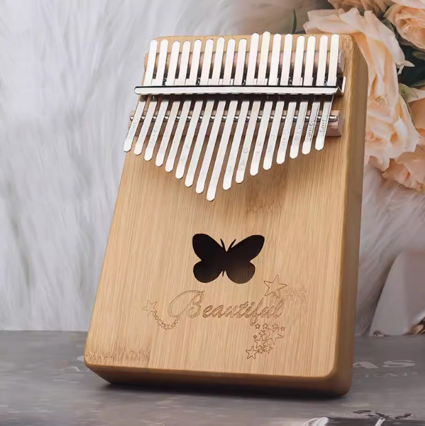 17 Key Bamboo Deer Kalimba Thumb Piano | Handcrafted African Musical Instrument