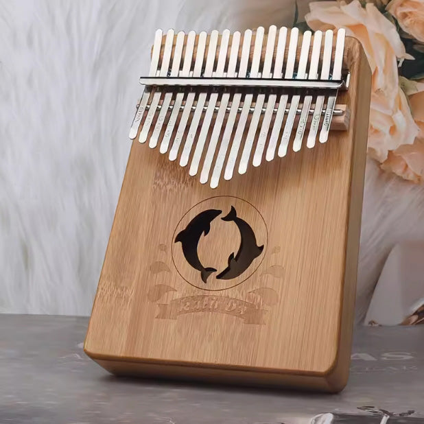 17 Key Bamboo Deer Kalimba Thumb Piano | Handcrafted African Musical Instrument