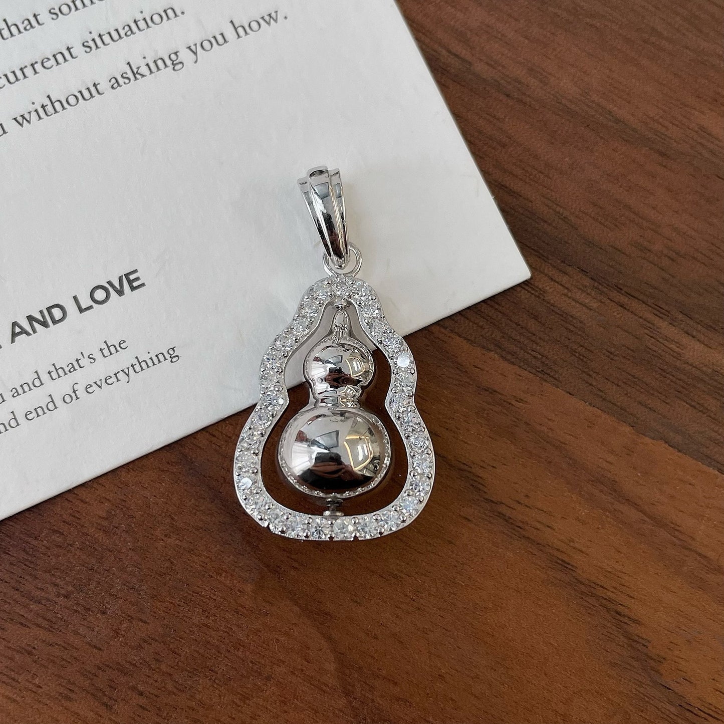 S925 Sterling Silver Lucky Gourd Pendant Necklace