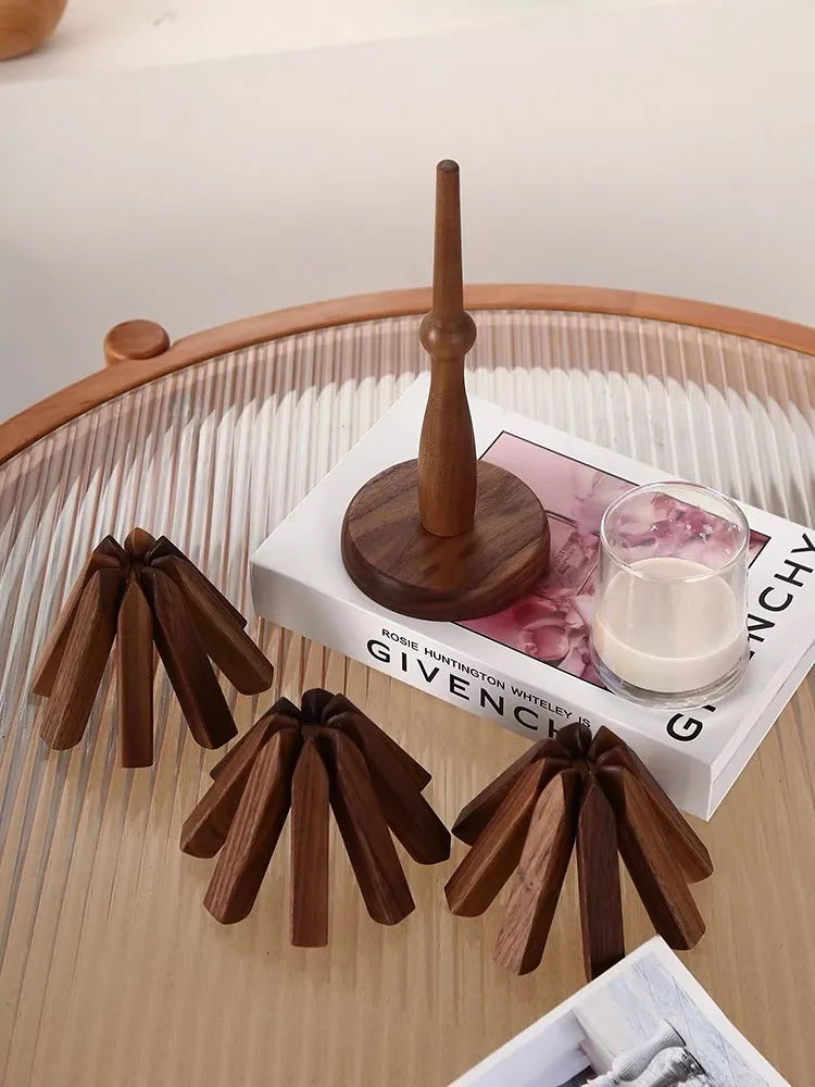 A tree creative solid wood decoration insulated table mat