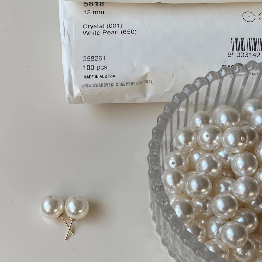 S925 Sterling Silver Pearl Stud Earrings