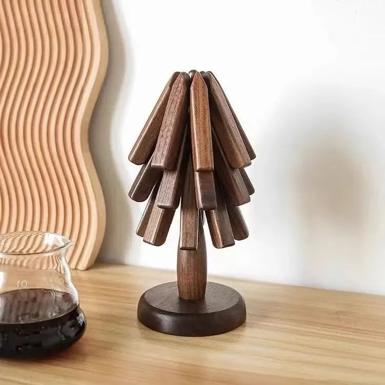 A tree creative solid wood decoration insulated table mat
