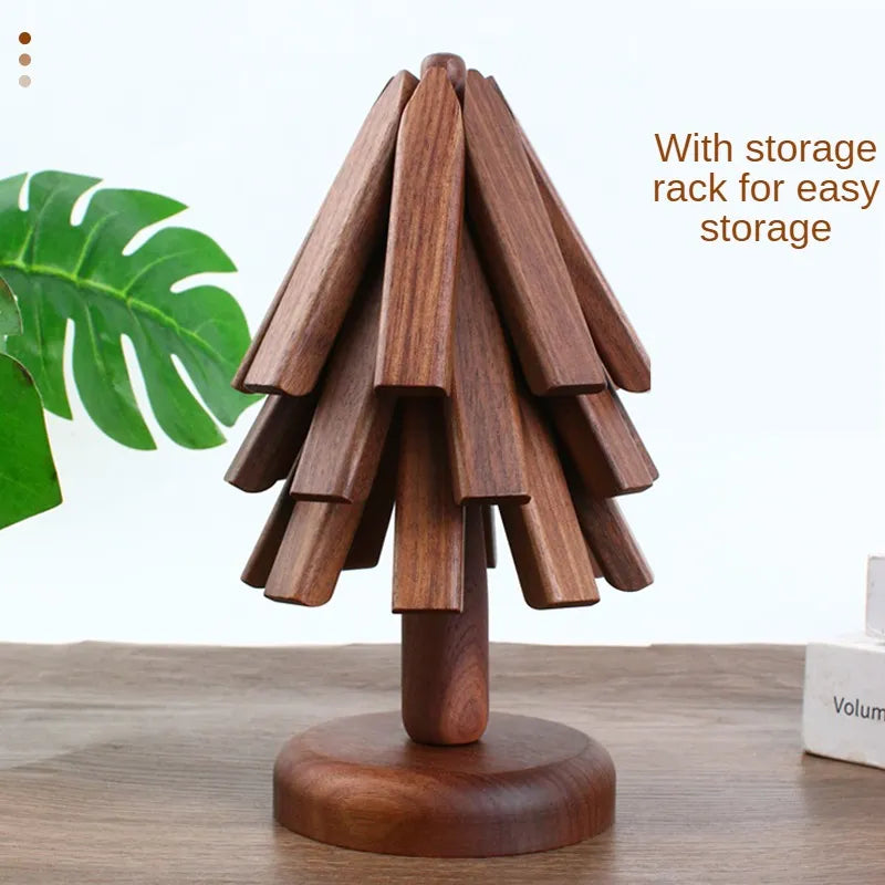 A tree creative solid wood decoration insulated table mat