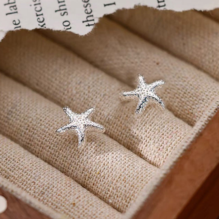 S925 Silver Starfish Stud Earrings