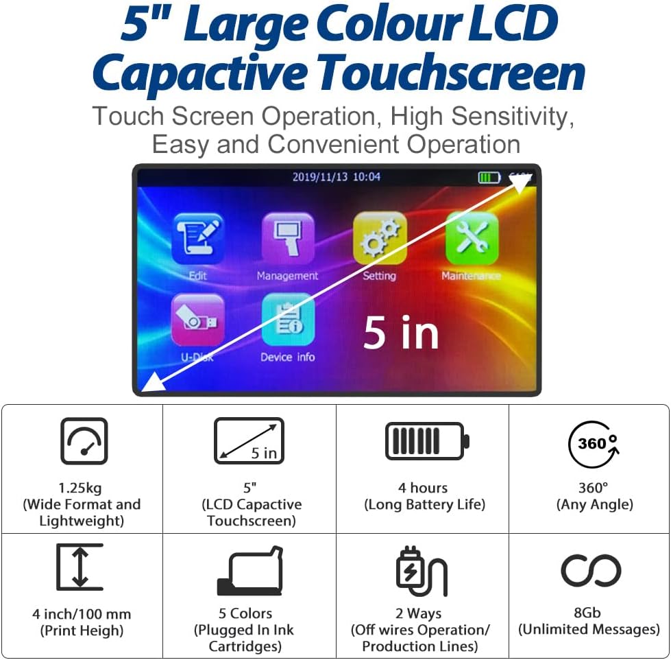 100mm Large Character Handheld Inkjet Printer