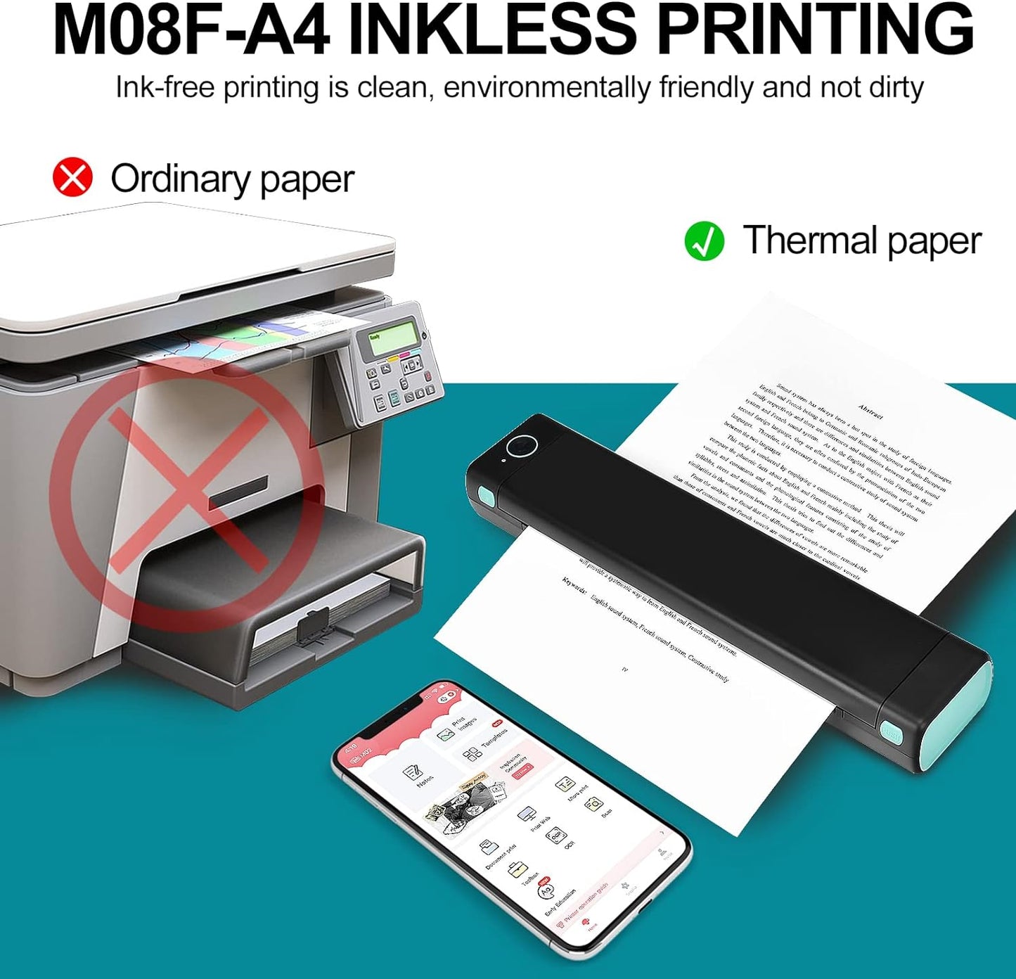 Portable mini A4 printer