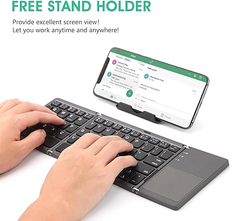 Multi-Device Foldable Bluetooth Keyboard with Touchpad