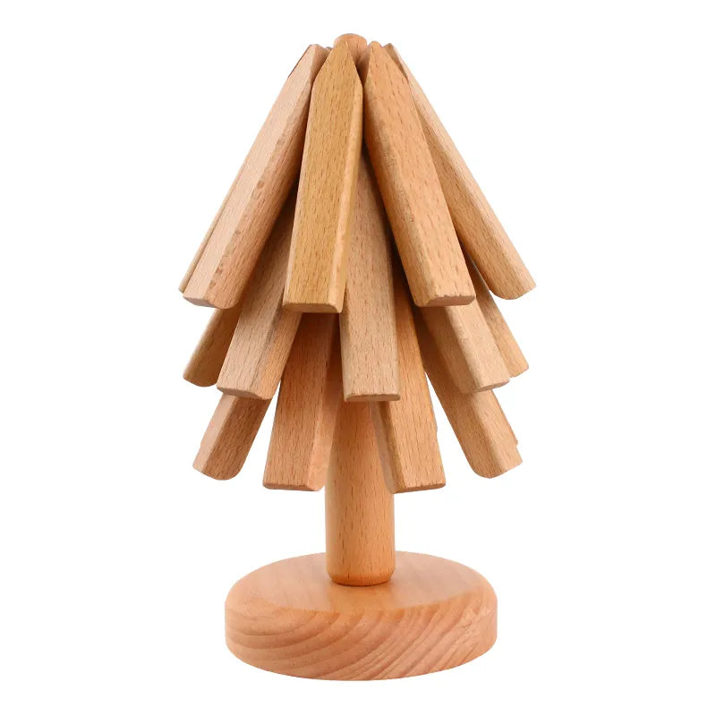A tree creative solid wood decoration insulated table mat