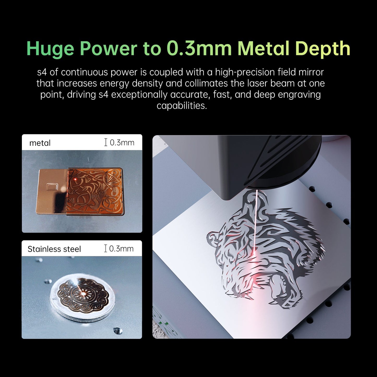 Metal jewelry nameplate stainless steel laser engraving machine S4
