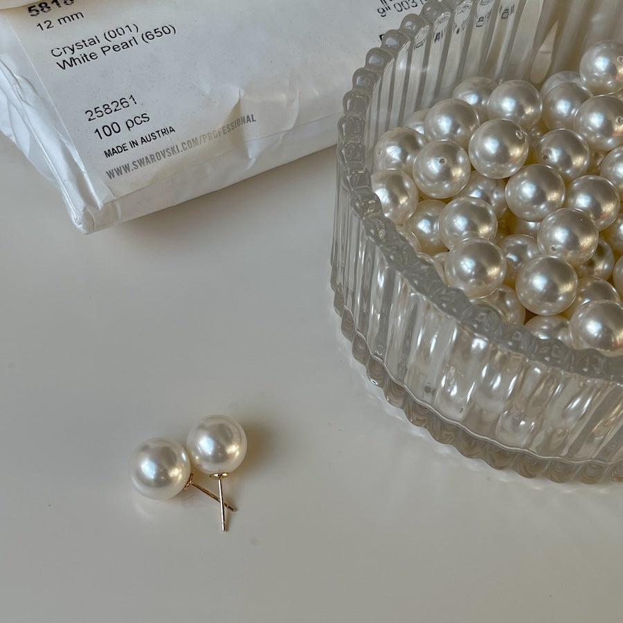 S925 Sterling Silver Pearl Stud Earrings
