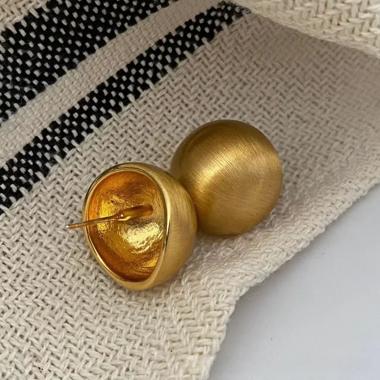 S925 Sterling Silver Brushed Ball Stud Earrings