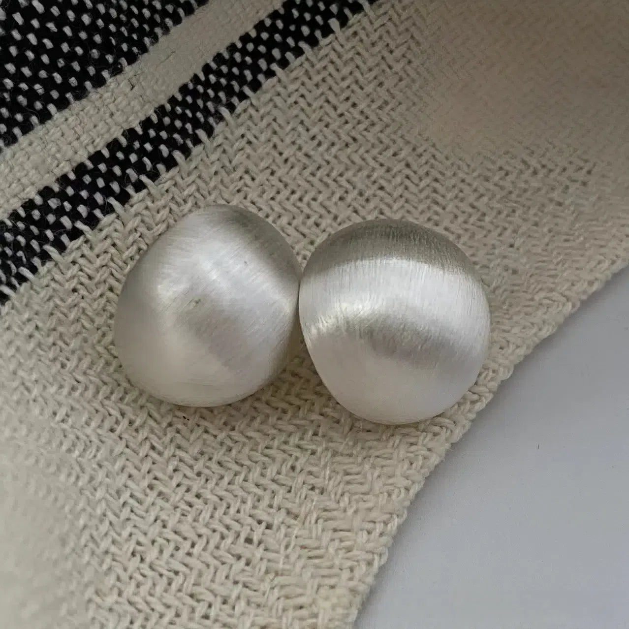 S925 Sterling Silver Brushed Ball Stud Earrings