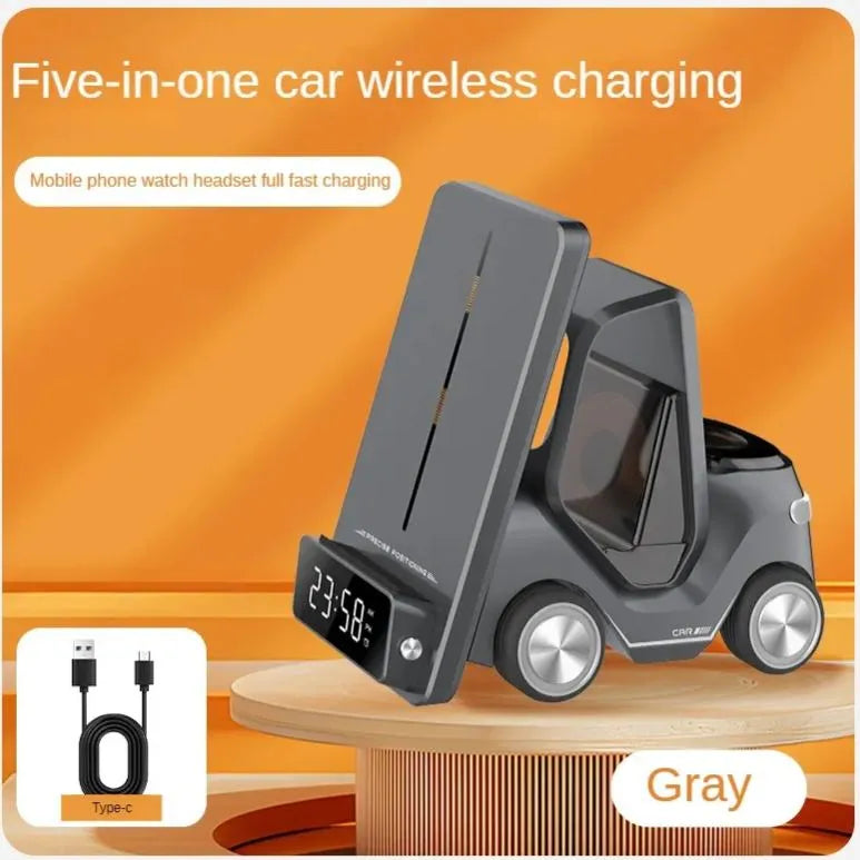 Desktop 3-in-1 wireless fast charging bracket car shape