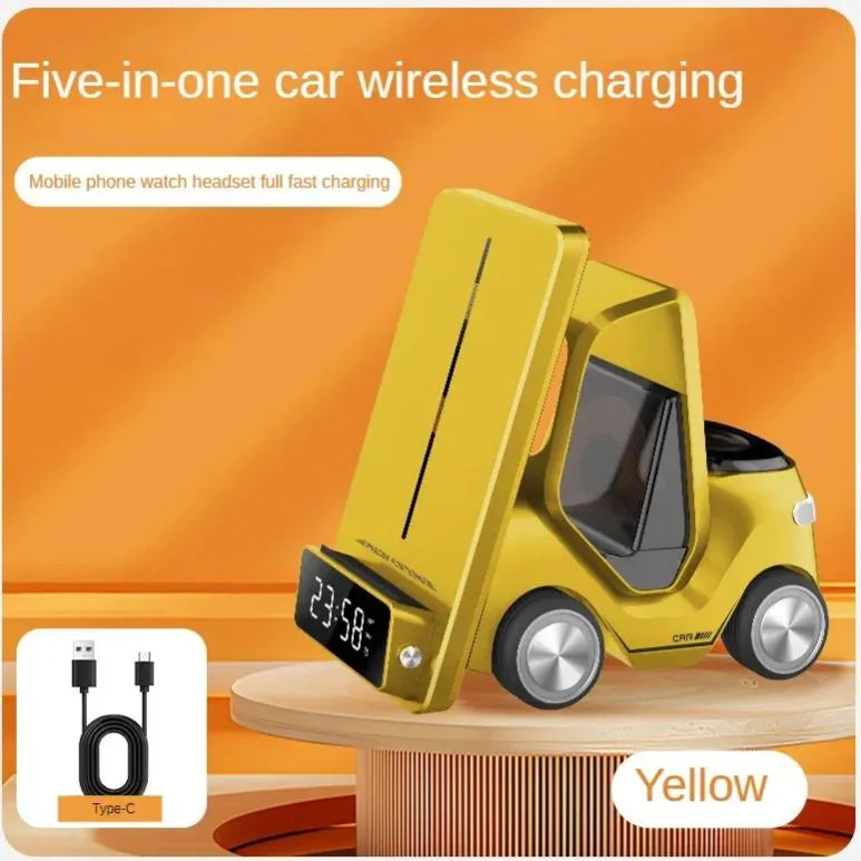 Desktop 3-in-1 wireless fast charging bracket car shape