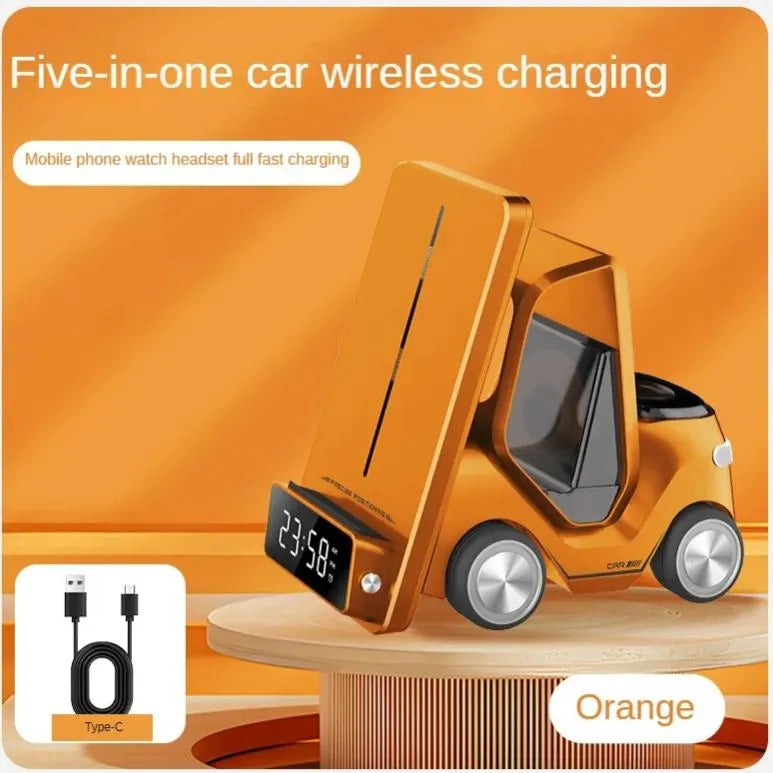 Desktop 3-in-1 wireless fast charging bracket car shape